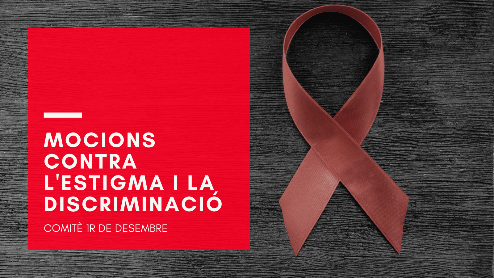 El Comitè 1r de de Desembre impulsa una campanya perquè els municipis catalans actuïn contra l’estigma i la discriminació relacionats al VIH/sida